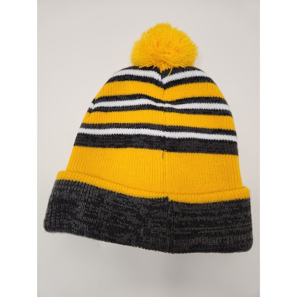 Pittsburgh Penguins Beanie Cap Hat OSFA Striped NHL Hockey Knit Winter Pom Pom - Picture 2 of 4